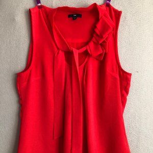 Gap Bright Orange Sleeveless Women's Top with Bow, Size S